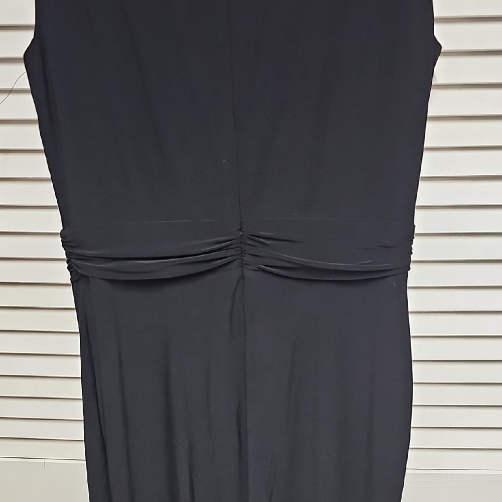 NWT American Living Black Sequin-Trim Cap-Sleeve Midi Dress Wrap Style Skirt 10 - Picture 6 of 10